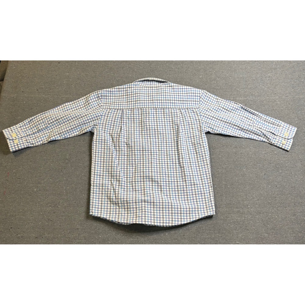 Kenneth Cole Reaction Boys Blue Plaid Long Sleeve Button Down Shirt Size 4T - Picture 3 of 3